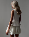 Elegant White Bubble Skirt