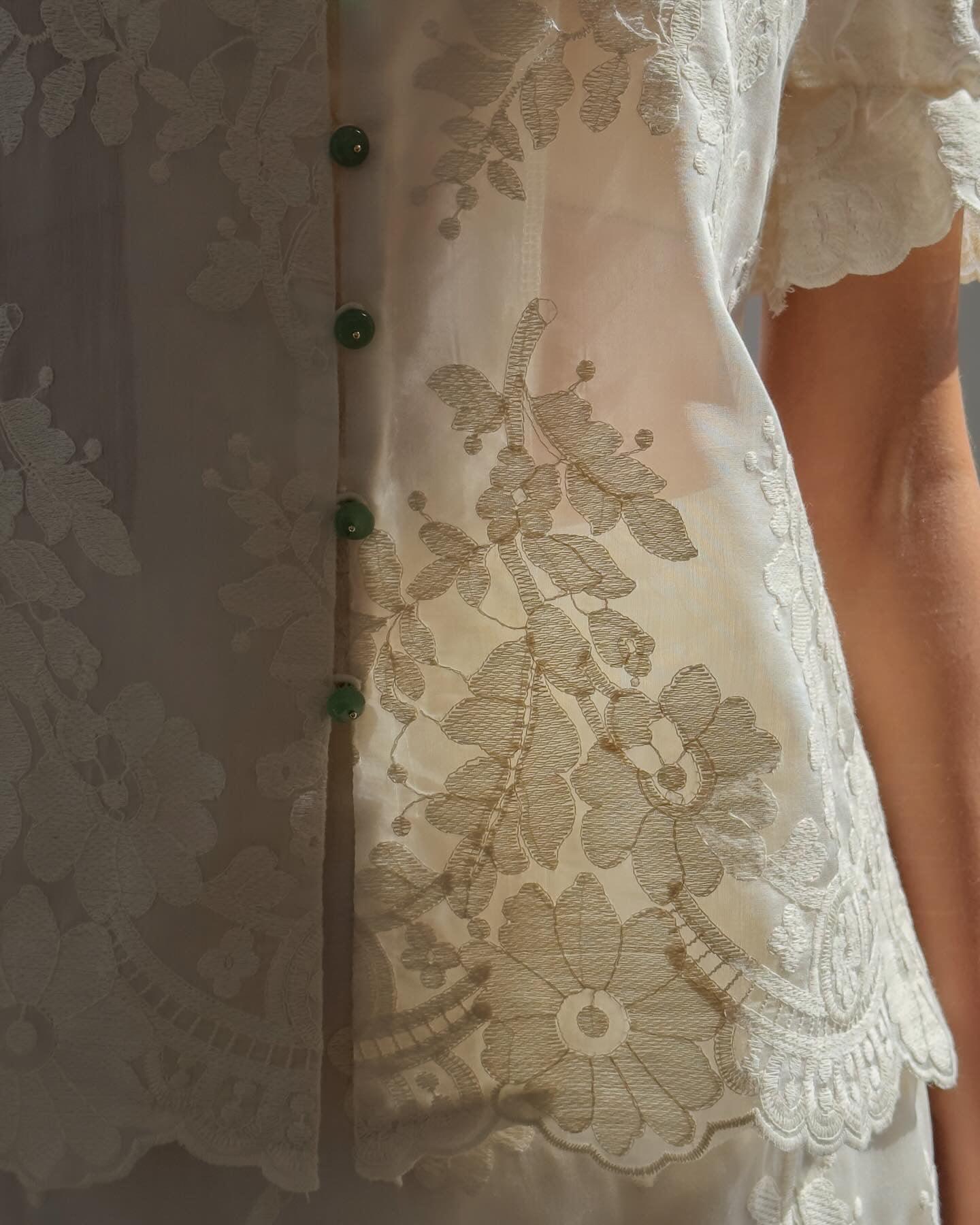 Elegant White Lace Detail Suit - GodBlessDress