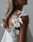 White Mini Suit with Floral Details - GodBlessDress