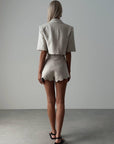 Elegant Beige Short Suit - GodBlessDress