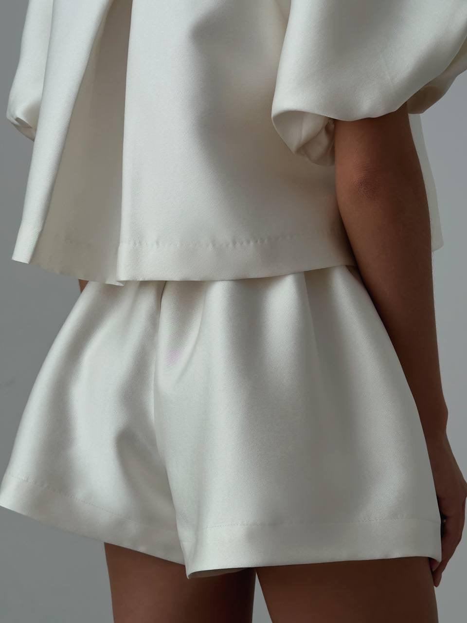 Elegant White Two-Piece Suit - GodBlessDress