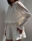 Elegant White Lace Embroidered Suit - GodBlessDress