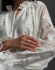 Elegant White Lace Embroidered Suit - GodBlessDress