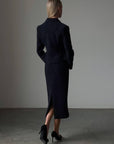 Elegant Dark Blue Suit Dress - GodBlessDress