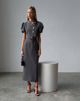 Elegant Gray Crop Jacket Dress - GodBlessDress