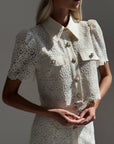 Elegant Lace Shirt Dress Set