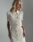 Elegant Lace Shirt Dress Set