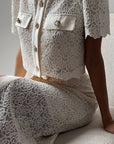 Elegant Lace Shirt Dress Set