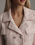 Pink Tweed Cropped Jacket and Skirt Set