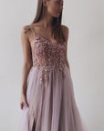 Elegant Embellished Tulle Evening Gown